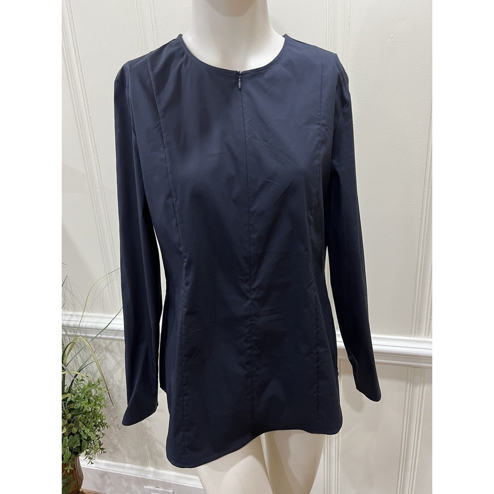 COS Size 42  Dark Navy Blue Front Zip Blouse